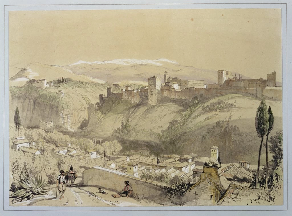 L'Alhambra dall'Albay, da 'Schizzi e disegni dell'Alhambra'